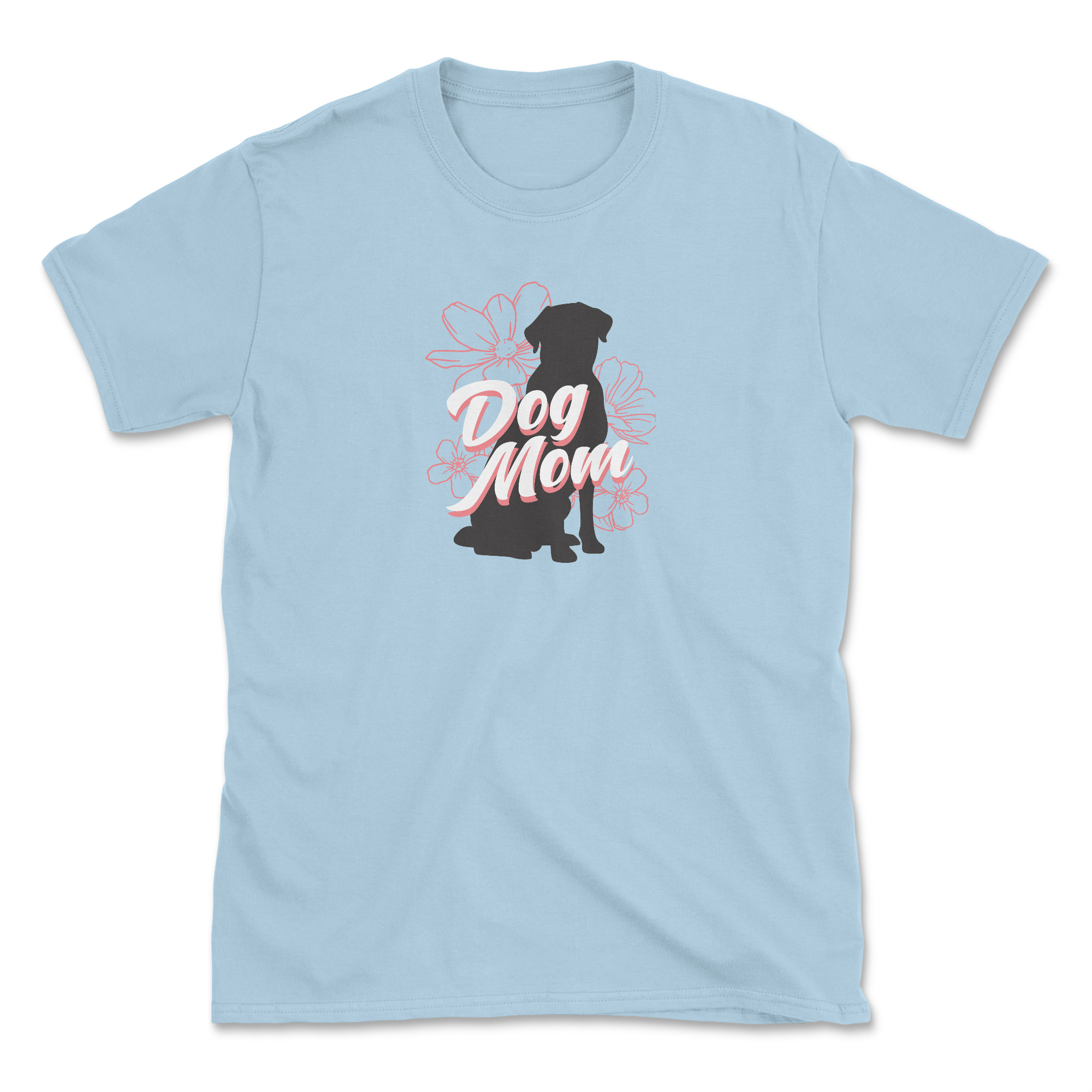 Dog Mom Silhouette (Front Print) (Adult Short Sleeve T-Shirt)