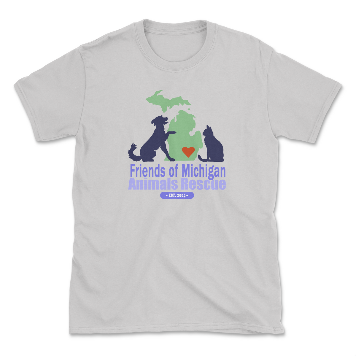 Logo - Ice Grey (Front Print) (Adult Short Sleeve T-Shirt)