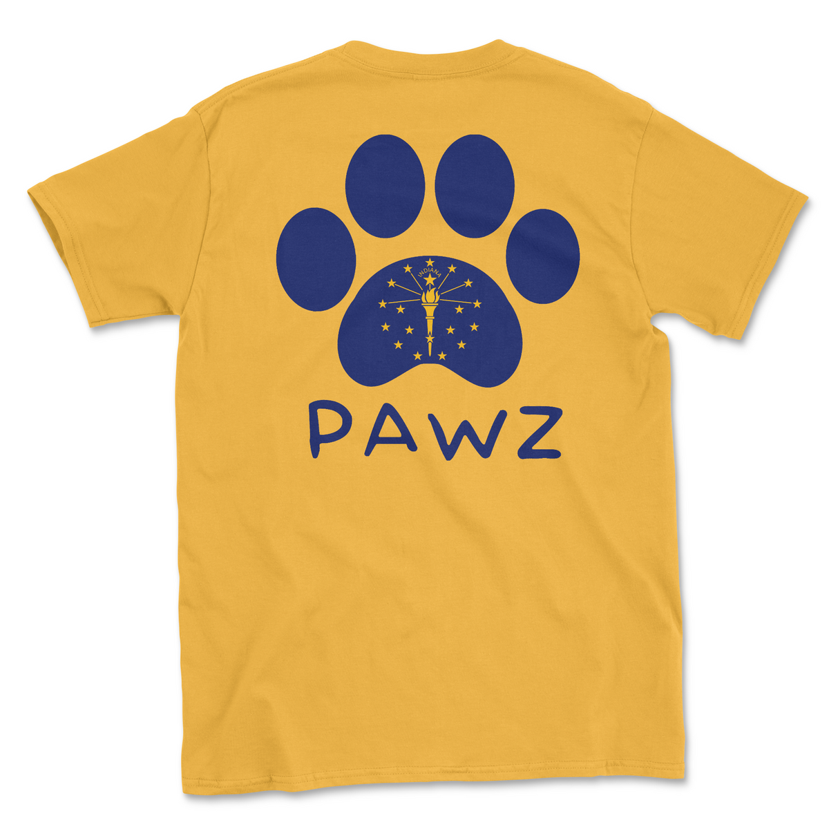 Indiana Flag Paw (Adult Short Sleeve T-Shirt)