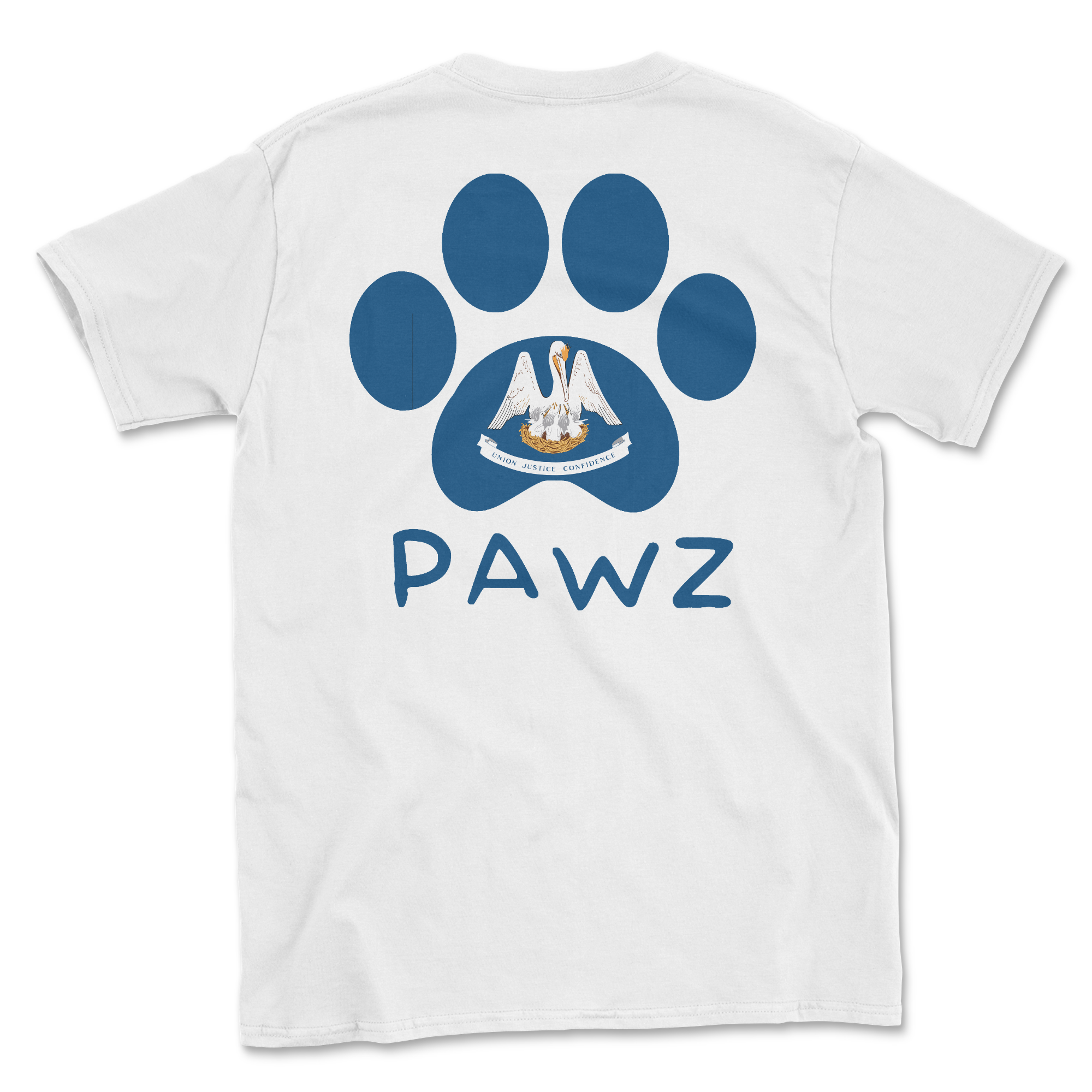 Louisiana Flag Paw (Adult Short Sleeve T-Shirt)