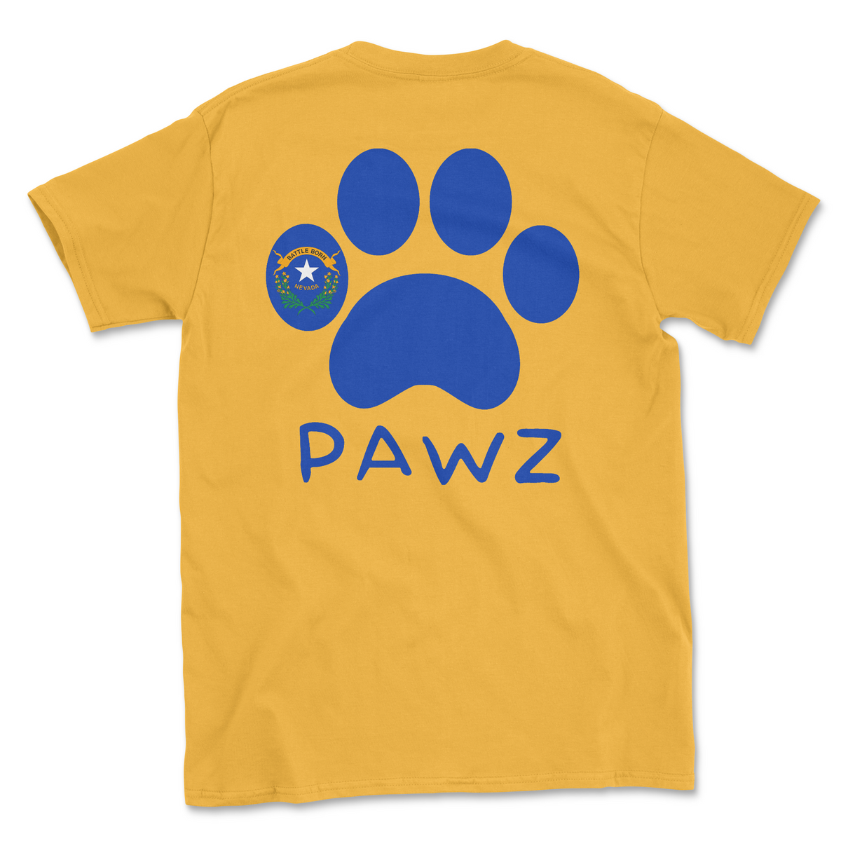 Nevada Flag Paw (Adult Short Sleeve T-Shirt)