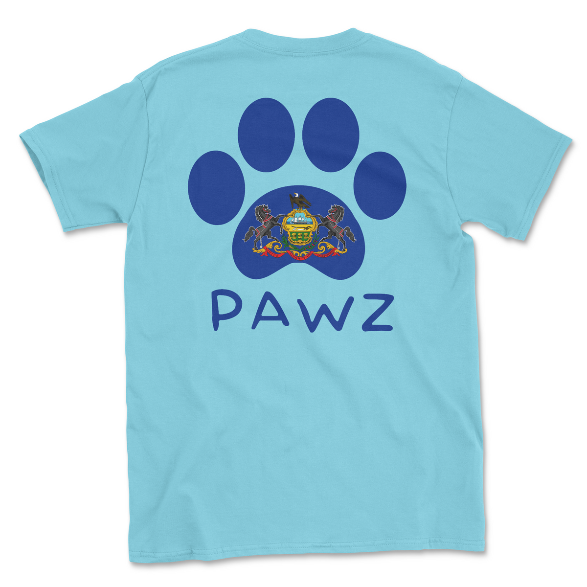 Pennsylvania Flag Paw (Adult Short Sleeve T-Shirt)