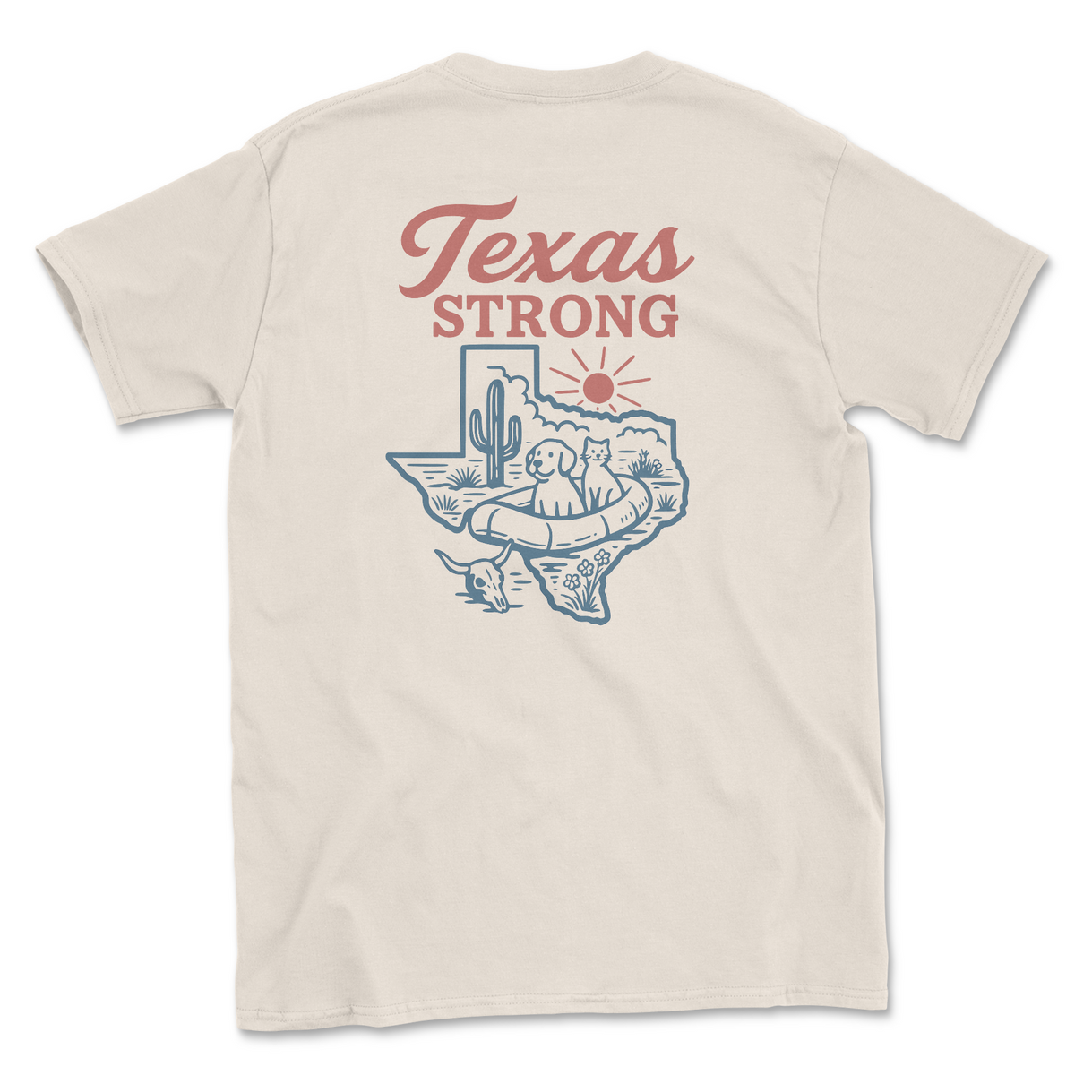 Texas Outline (Adult Short Sleeve T-Shirt) (100% Donation)