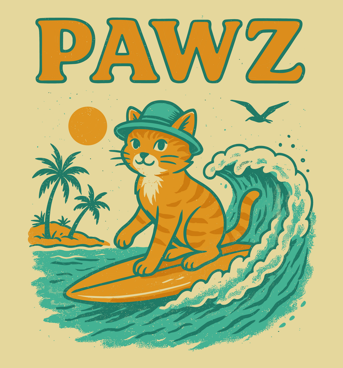 Tropic Tabby (Adult Short Sleeve T-Shirt)